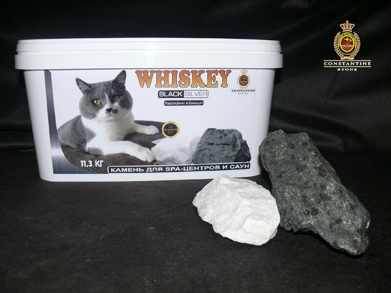 Камень WHISKEY BLACK&SILVER Пироксенит и Кальцит (11,3 кг)