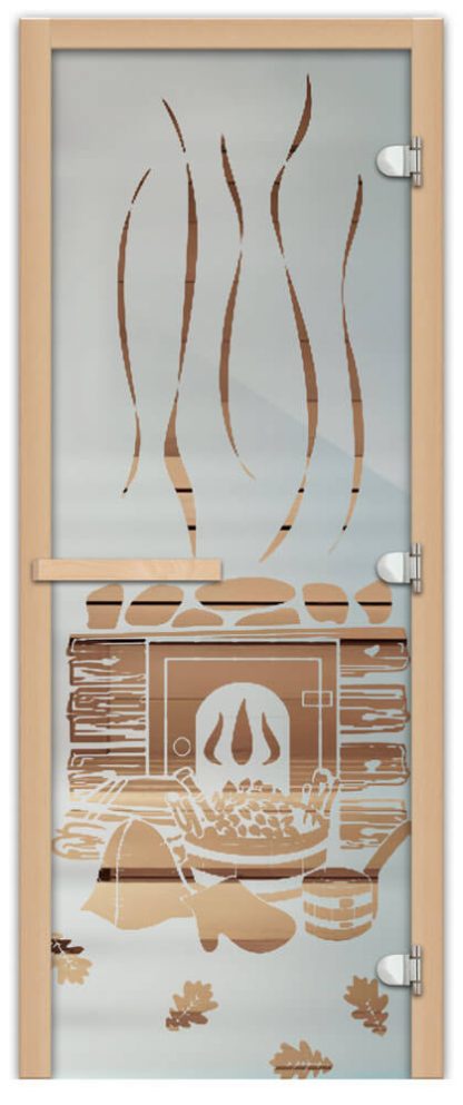 Дверь стекло сатин С148S 1900/700 (8мм,3 петли) (Осина) Fireway