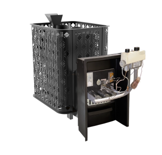 Печь чугунная с ЗК Verona 18 газ ГГу в комплекте BLACK STOVE